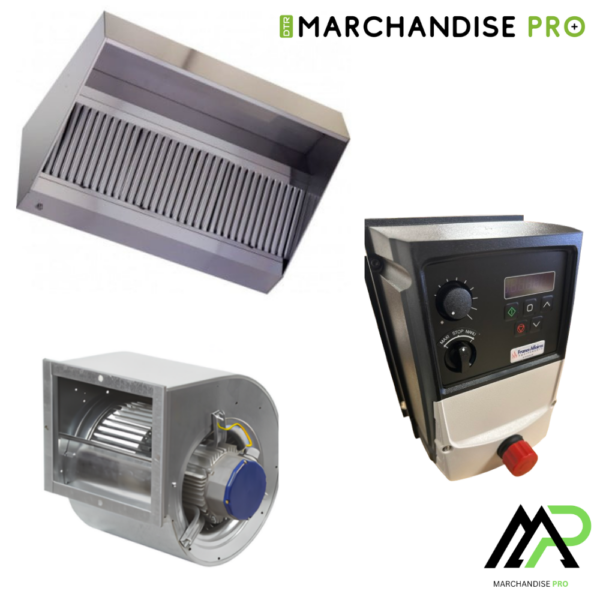 Hotte Inox Professionnelle Trapézoïdale avec Variateur de vitesse