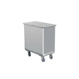 Poubelle en Inox Carré à Roulette