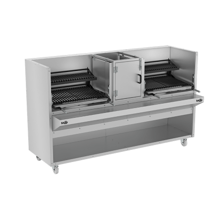 Churrascaria inox professionnelle au charbon